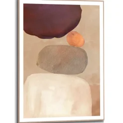 Reinders Schilderij Pebble Play - 70 x 50cm - Bruin