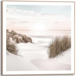 Schilderijen-Reinders Schilderij Strand Horizon - 50 x 50cm - Beige