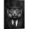 Reinders Schilderij Tiger Man - 70 x 50cm - Zwart-Wit
