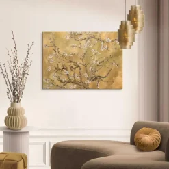 Schilderijen-Reinders Schilderij Van Gogh - almondblossom - 50 x 70cm - Goudkleurig