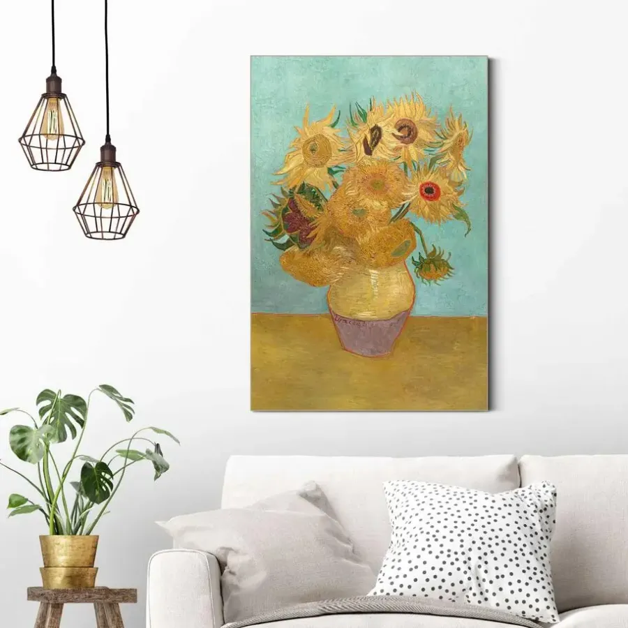 Reinders Schilderij Van Gogh - Zonnebloemen - 60 x 90cm - Geel