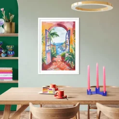 Schilderijen-Reinders Schilderij Zomers balkon - 70 x 50cm - Bont