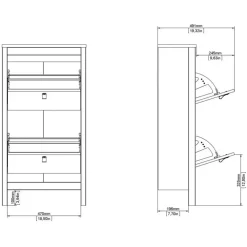 Leen Bakker Schoenenkast Madeira - greige - 102,9x53,8x24,6 cm