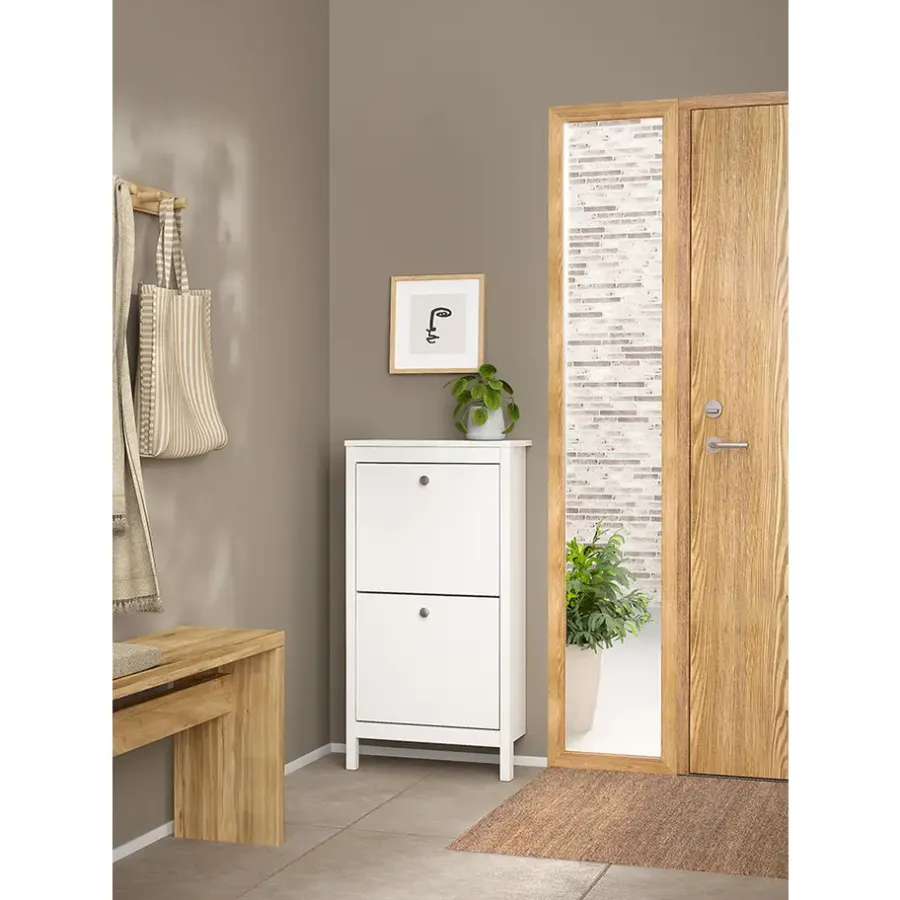 Schoenenkasten-Leen Bakker Schoenenkast Madeira - wit - 102,9x53,8x24,6 cm