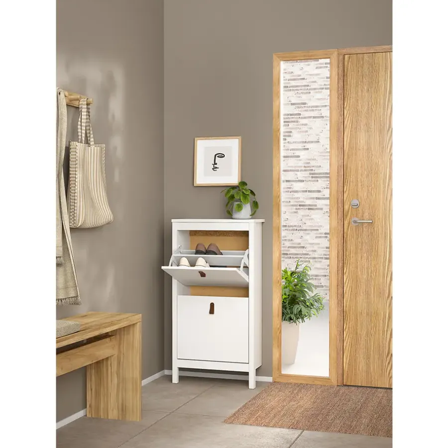 Schoenenkasten-Leen Bakker Schoenenkast Madeira - wit - 102,9x53,8x24,6 cm