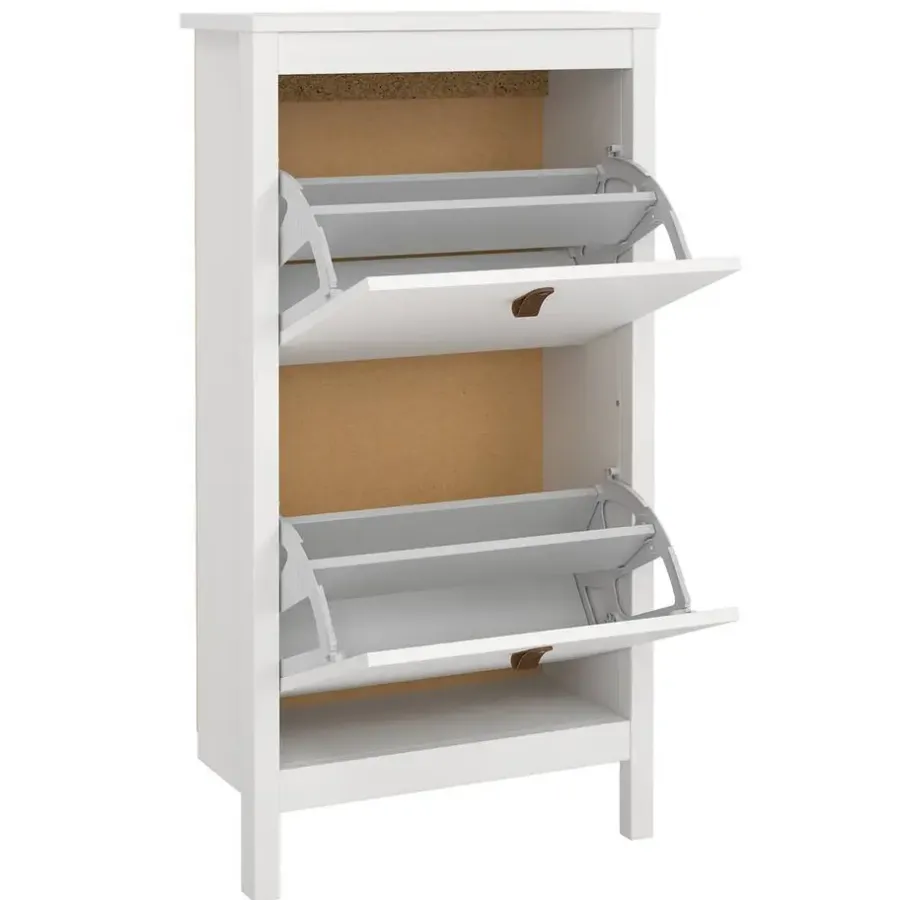 Schoenenkasten-Leen Bakker Schoenenkast Madeira - wit - 102,9x53,8x24,6 cm