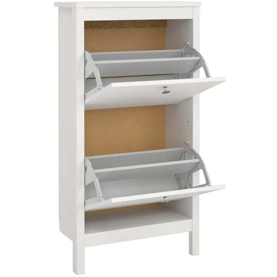 Schoenenkasten-Leen Bakker Schoenenkast Madeira - wit - 102,9x53,8x24,6 cm