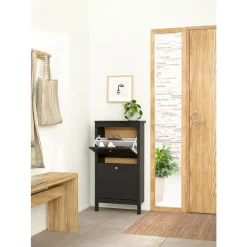 Schoenenkasten-Leen Bakker Schoenenkast Madeira - zwart - 102,9x53,8x24,6 cm
