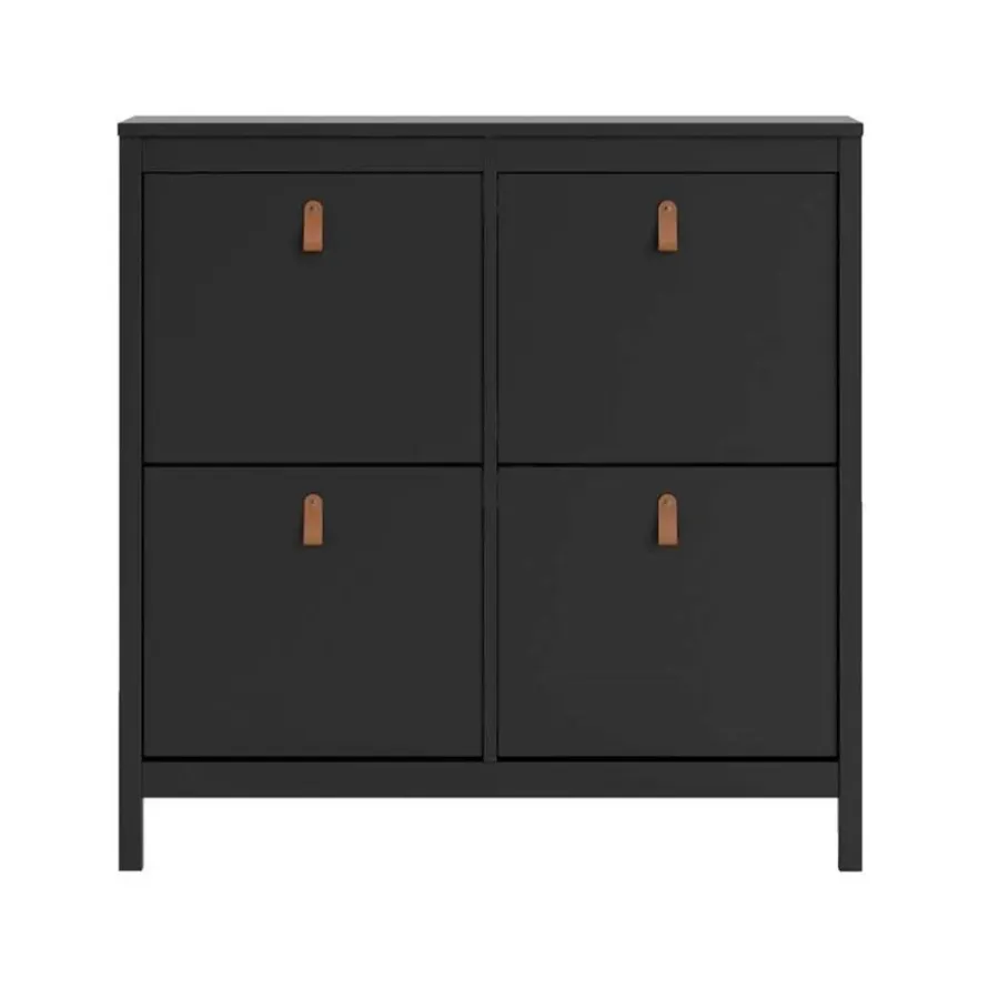 Schoenenkasten-Leen Bakker Schoenenkast Madeira - zwart - 103x102x25 cm
