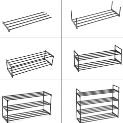 ACAZA Schoenenrek - 4 niveaus - metaal - 92x73x30 cm - zwart