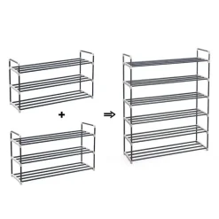 Kledingopbergers-ACAZA Schoenenrek - stapelbaar - 92x54x30 cm - zwart