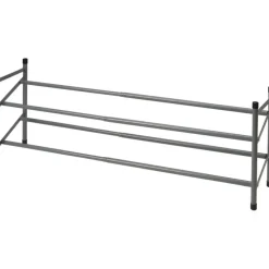 Kledingopbergers-Merkloos Schoenenrek - uitschuifbaar - RVS - 2-laags - 35 x 23 x 61 cm