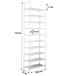 IVOL Schoenenrek voor 20 paar - Wit - 10 etages