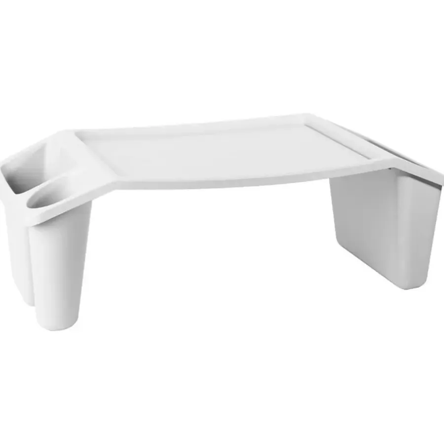 Merkloos Schoottafel/dienblad - wit - kunststof - 60 x 31 x 20 cm