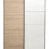 Leen Bakker Schuifdeurkast Bergamo - eikenkleur/spiegel - 221x178,5x66,6 cm