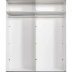 Leen Bakker Schuifdeurkast Bergamo - wit - 221x178,5x66,6 cm