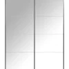 Schuifdeurkasten-Leen Bakker Schuifdeurkast Bergamo met spiegeldeuren - antraciet - 221x178,5x66,6 cm