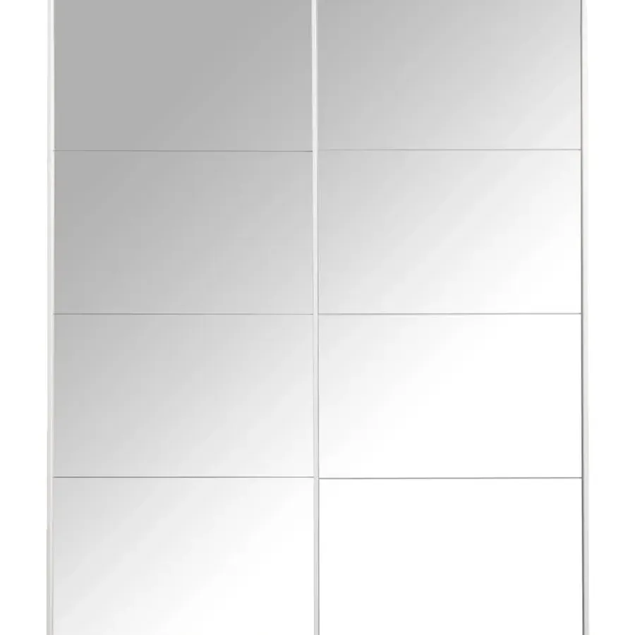 Schuifdeurkasten-Leen Bakker Schuifdeurkast Bergamo met spiegeldeuren - wit - 221x178,5x66,6 cm