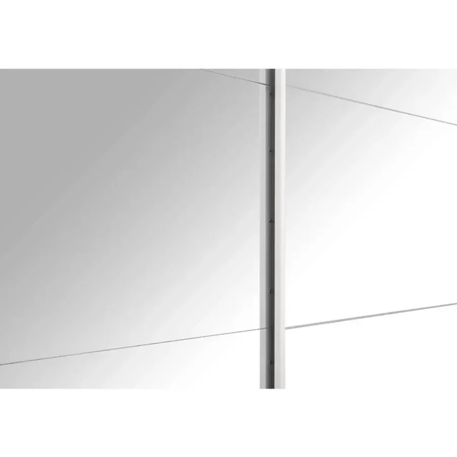 Schuifdeurkasten-Leen Bakker Schuifdeurkast Bergamo met spiegeldeuren - wit - 221x178,5x66,6 cm