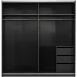 Kledingkasten|Kledingkasten-Leen Bakker Schuifdeurkast Genua - antraciet - 204x200x60 cm