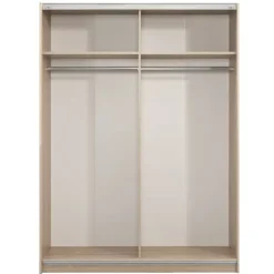 Leen Bakker Schuifdeurkast Genua - eikenkleur/antraciet - 204x150x60 cm