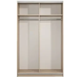 Leen Bakker Schuifdeurkast Genua - eikenkleur/wit - 204x122x60 cm