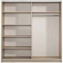Kledingkasten|Kledingkasten-Leen Bakker Schuifdeurkast Genua - eikenkleur - 204x200x60 cm