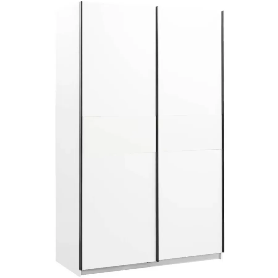 Leen Bakker Schuifdeurkast Genua - wit - 204x122x60 cm