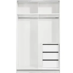 Leen Bakker Schuifdeurkast Genua - wit - 204x122x60 cm