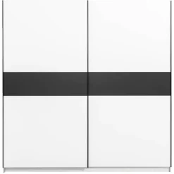 Leen Bakker Schuifdeurkast Genua - wit/antraciet - 204x200x60 cm