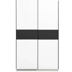 Kledingkasten|Kledingkasten-Leen Bakker Schuifdeurkast Genua - wit/antraciet - 204x122x60 cm