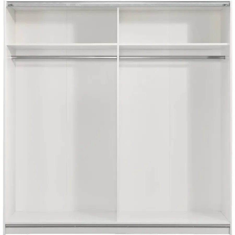 Schuifdeurkasten|Kledingkasten-Leen Bakker Schuifdeurkast Genua - wit/eikenkleur - 204x200x60 cm