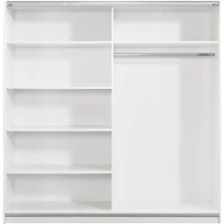 Schuifdeurkasten|Kledingkasten-Leen Bakker Schuifdeurkast Genua - wit/eikenkleur - 204x200x60 cm