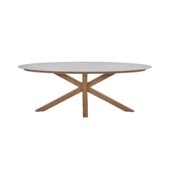 Tuintafels-Garden Impressions Scotland tafel - 230x115 cm - light teaklook - Centostone Napoli sand
