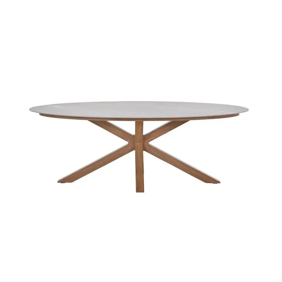 Tuintafels-Garden Impressions Scotland tafel - 230x115 cm - light teaklook - Centostone Napoli sand