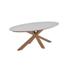 Tuintafels-Garden Impressions Scotland tafel - 230x115 cm - light teaklook - Centostone Napoli sand