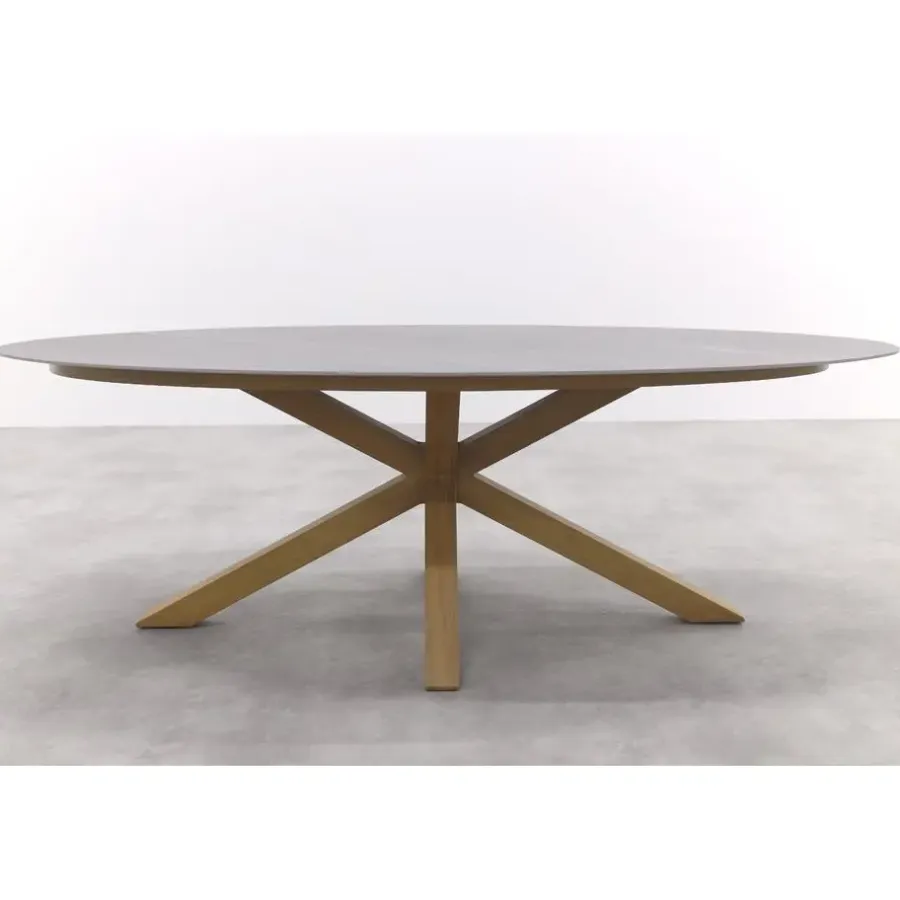 Tuintafels-Garden Impressions Scotland tafel - 230x115 cm - light teaklook - Centostone Napoli sand