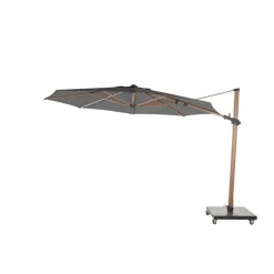 Parasols-4-Seasons Outdoor 4-Seasons Siesta Premium - zweefparasol 350 cm. - Woodlook/Charcoal
