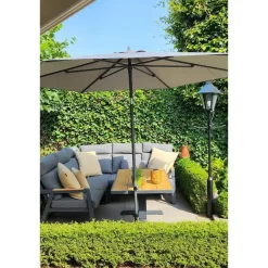 Parasols-4-Seasons Outdoor 4-Seasons stokparasol Azzurro 350 cm - Charcoal