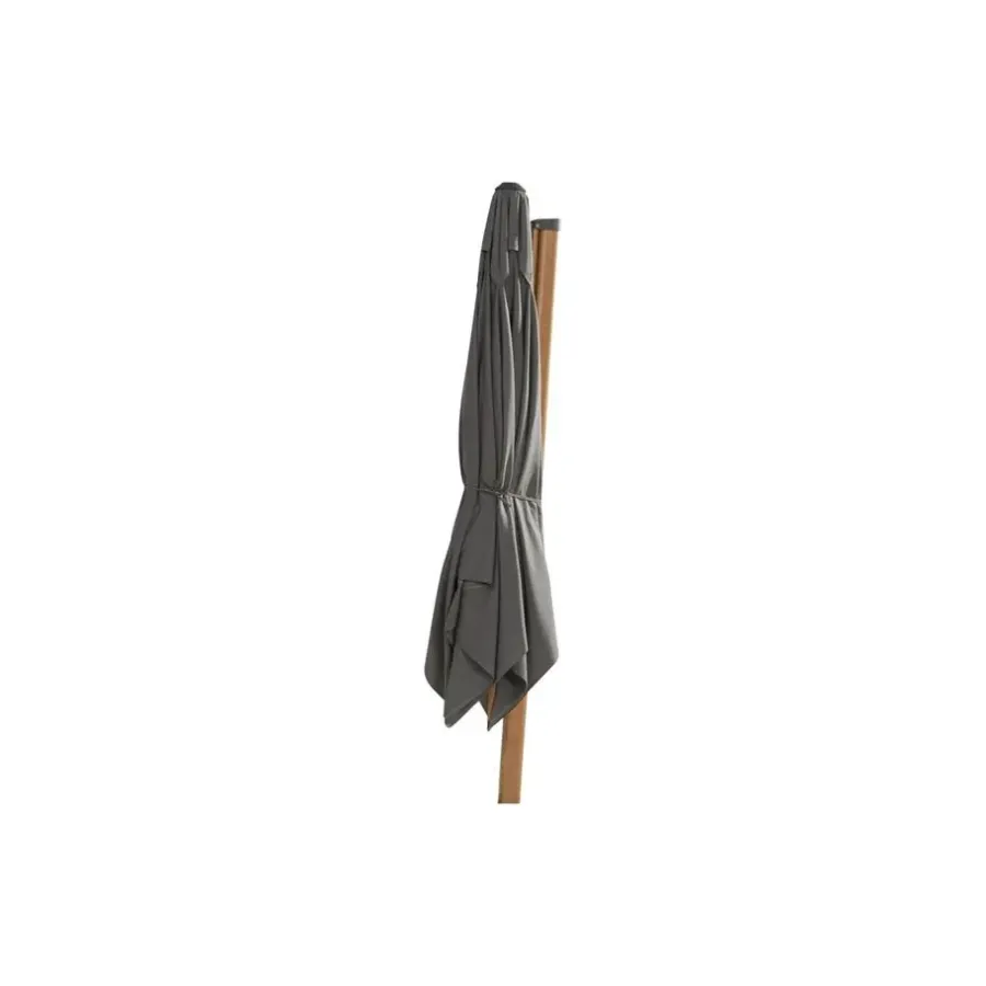 Parasols-4-Seasons Outdoor 4-Seasons zweefparasol Siesta Premium 3x3 m. - woodlook/charcoal + voet en hoes