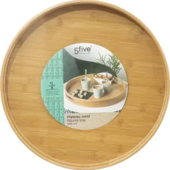 Secret de Gourmet Dienblad - bamboe - bruin - met handvaten -40cm