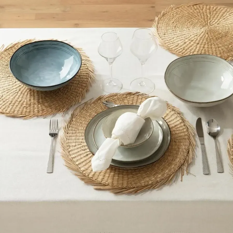 Placemats-Secret de Gourmet Placemat - raffia naturel - rond - 38 cm