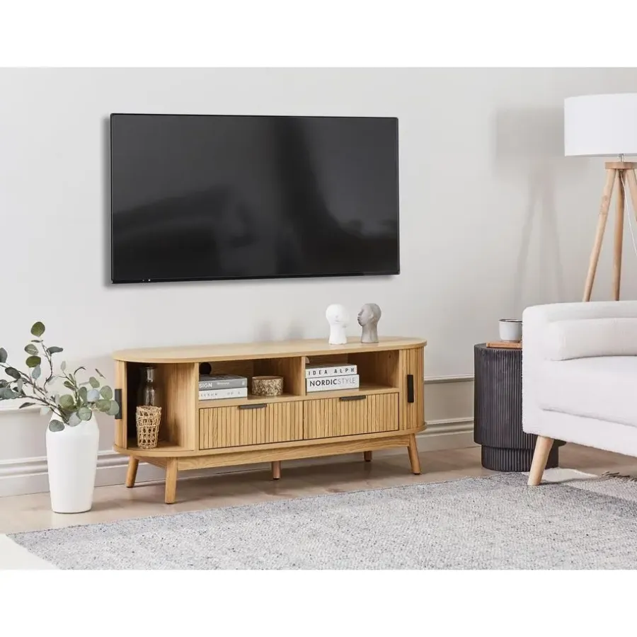 Tv Meubels-Leen Bakker SELAH - TV-meubel - Lichthout - MDF