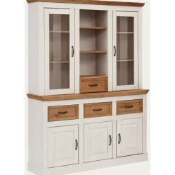 Buffetkasten-Loft24 Selma - Buffetkast met 5 deuren en 4 lades van grenen in wit