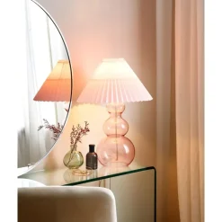 Tafellampen-Leen Bakker SENGWA - Tafellamp - Roze - Glas