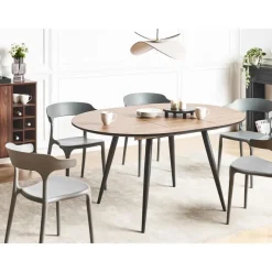 Beliani SENIAC - Uitschuifbare eettafel - Lichtbruin - MDF