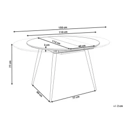 Beliani SENIAC - Uitschuifbare eettafel - Lichtbruin - MDF