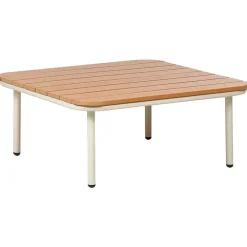 Tuintafels-Beliani SENISE - Tuinsalontafel - Lichthout - 74 x 74 cm - Kunsthout