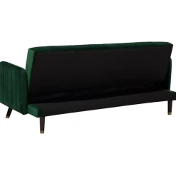 Slaapbanken|Slaapbanken-Beliani SENJA - Slaapbank 3-zits - Donkere houtkleur - Polyester