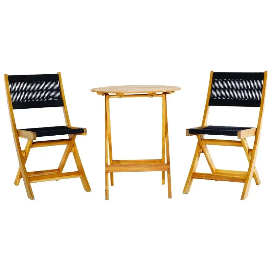 Sens-Line - Lanzarote Bistroset - Zwart en Bruin - 3-delig